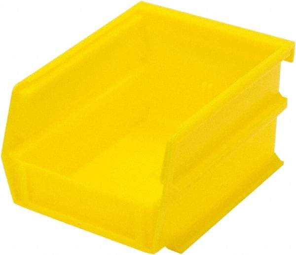 Triton - 5-3/8" Deep, Yellow Polypropylene Hopper Stacking Bin - 3" High x 4-1/8" Wide x 5-3/8" Long - Americas Industrial Supply