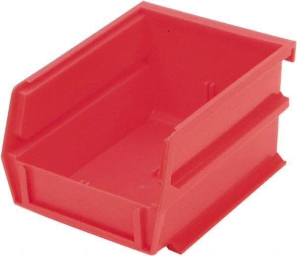 Triton - 5-3/8" Deep, Red Polypropylene Hopper Stacking Bin - 3" High x 4-1/8" Wide x 5-3/8" Long - Americas Industrial Supply