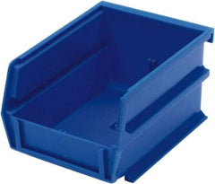 Triton - 5-3/8" Deep, Blue Polypropylene Hopper Stacking Bin - 3" High x 4-1/8" Wide x 5-3/8" Long - Americas Industrial Supply