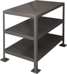 Durham - 36 Wide x 24" Deep x 30" High, Steel Machine Work Table - Flat Top, Rounded Edge, Fixed Legs, Gray - Americas Industrial Supply