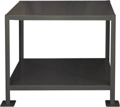 Durham - 36 Wide x 24" Deep x 30" High, Steel Machine Work Table - Flat Top, Rounded Edge, Fixed Legs, Gray - Americas Industrial Supply