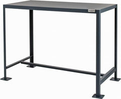 Durham - 48 Wide x 24" Deep x 36" High, Steel Machine Work Table - Flat Top, Rounded Edge, Fixed Legs, Gray - Americas Industrial Supply
