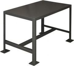 Durham - 48 Wide x 24" Deep x 24" High, Steel Machine Work Table - Flat Top, Rounded Edge, Fixed Legs, Gray - Americas Industrial Supply