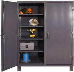 Durham - 8 Shelf Locking Storage Cabinet - Steel, 48" Wide x 24" Deep x 78" High, Gray - Americas Industrial Supply