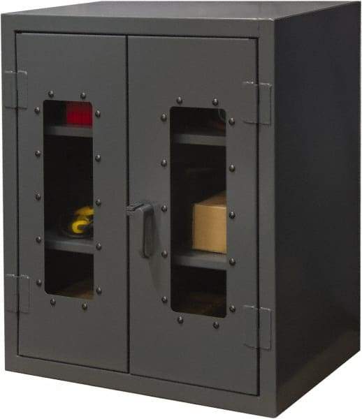 Durham - 2 Shelf Visible Storage Cabinet - Steel, 36" Wide x 24" Deep x 42" High, Gray - Americas Industrial Supply