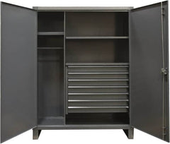 Durham - 3 Shelf Combination Storage Cabinet - Steel, 48" Wide x 24" Deep x 78" High, Gray - Americas Industrial Supply