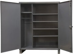 Durham - 5 Shelf Combination Storage Cabinet - Steel, 60" Wide x 24" Deep x 78" High, Gray - Americas Industrial Supply
