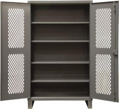 Durham - 4 Shelf Locking Storage Cabinet - Steel, 36" Wide x 24" Deep x 78" High, Gray - Americas Industrial Supply
