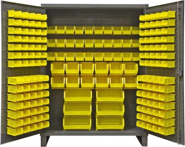 Durham - 198 Bin Storage Cabinet - Steel, 60" Wide x 24" Deep x 78" High, Gray - Americas Industrial Supply