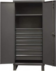 Durham - 2 Shelf Locking Storage Cabinet - Steel, 36" Wide x 24" Deep x 78" High, Gray - Americas Industrial Supply