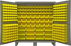 Durham - 240 Bin Storage Cabinet - Steel, 72" Wide x 24" Deep x 78" High, Gray - Americas Industrial Supply