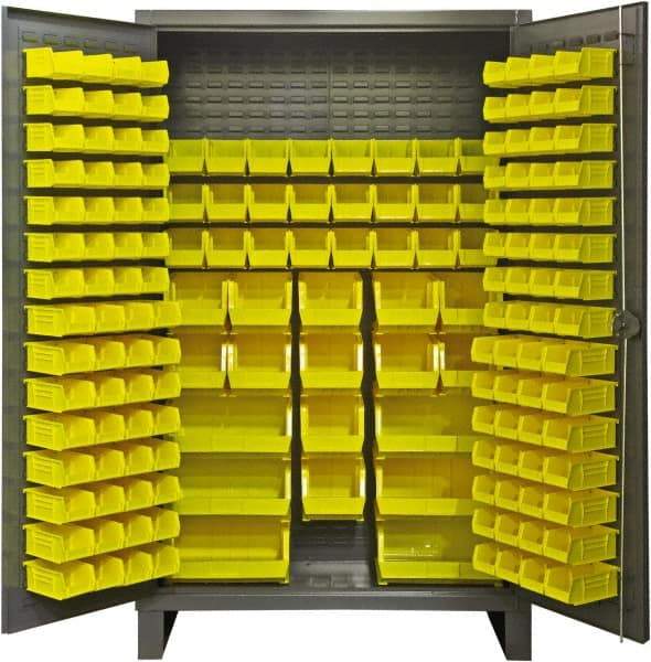 Durham - 162 Bin Storage Cabinet - Steel, 48" Wide x 24" Deep x 78" High, Gray - Americas Industrial Supply