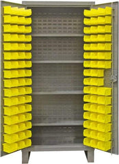 Durham - 4 Shelf 96 Bin Storage Cabinet - Steel, 36" Wide x 24" Deep x 78" High, Gray - Americas Industrial Supply