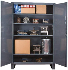 Durham - 4 Shelf Locking Storage Cabinet - Steel, 36" Wide x 20" Deep x 78" High, Gray - Americas Industrial Supply