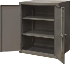 Durham - 2 Shelf Locking Storage Cabinet - Steel, 36" Wide x 20" Deep x 42" High, Gray - Americas Industrial Supply