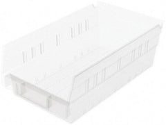 Akro-Mils - 11-5/8" Deep, Clear Hopper Shelf Bin - 4" High x 6-5/8" Wide x 11-5/8" Long - Americas Industrial Supply