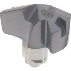Iscar - Series ICM, 10.69mm Diam Grade IC907 Replaceable Drill Tip - Carbide, TiAlN/TiN Finish, 10 Seat Size - Americas Industrial Supply