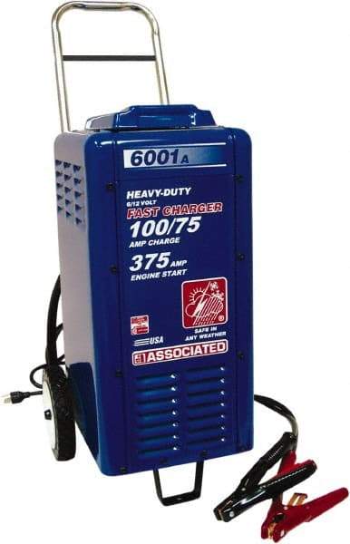 Associated Equipment - 6/12 Volt Battery Charger - 100 Amps/75 Amps, 375 Starter Amps - Americas Industrial Supply