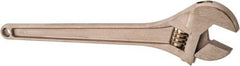 Ampco - 1-11/16" Jaw Capacity, 15" Nonsparking Adjustable Wrench - Aluminum Bronze, Plain Finish - Americas Industrial Supply