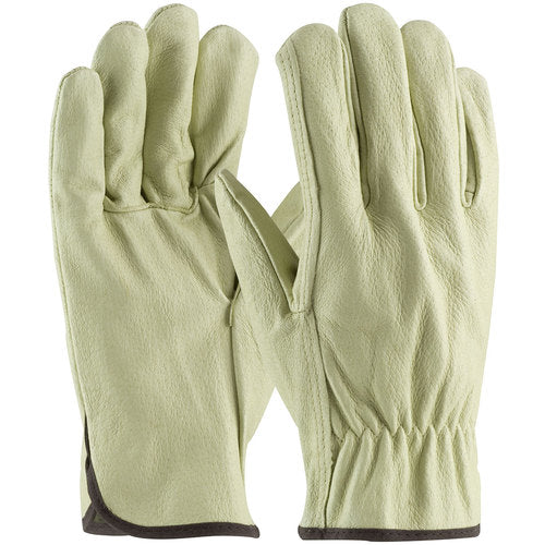 ‎70-301/S Leather Drivers Gloves - Top Grain Pigskin Leather Drivers - Economy Grade - Straight Thumb - Exact Industrial Supply