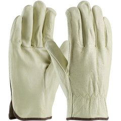 ‎70-318/S Leather Drivers Gloves - Top Grain Pigskin Leather Drivers - Premium Grade - Straight Thumb - Exact Industrial Supply