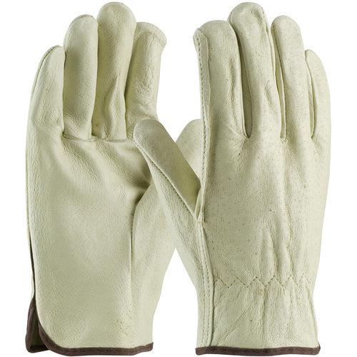 ‎70-318/L Leather Drivers Gloves - Top Grain Pigskin Leather Drivers - Premium Grade - Straight Thumb - Exact Industrial Supply
