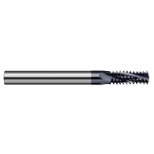 ‎0.1000″ Cutter Diameter × 0.2180″ (7/32″) Length of Cut Carbide Multi-Form #6-32 Thread Milling Cutter, 3 Flutes, AlTiN Coated - Exact Industrial Supply