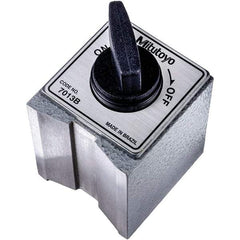 Mitutoyo - 58.5mm Long x 50mm Wide x 55mm High Fine Adjustment Magnetic Indicator Base with On/Off Switch - 600 N Magnetic Pull - Americas Industrial Supply