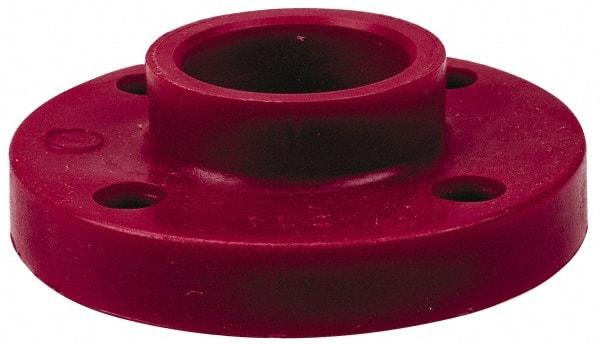 NIBCO - 1/2" Pipe, 3-1/2" OD, PVDF Socket Pipe Flange - Schedule 80, Red - Americas Industrial Supply