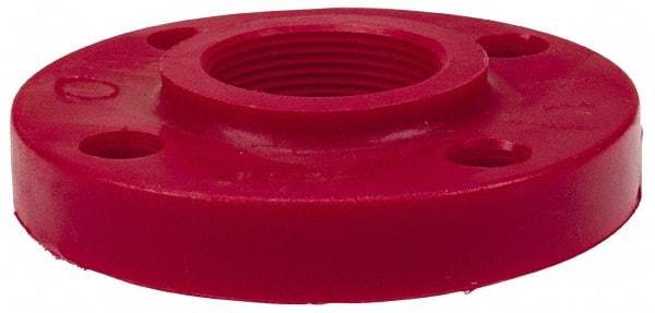 NIBCO - 1/2" Pipe, 3-1/2" OD, PVDF Threaded Pipe Flange - Schedule 80, Red - Americas Industrial Supply
