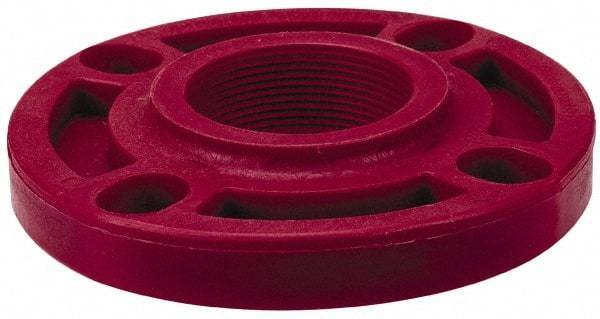 NIBCO - 2" Pipe, 6" OD, PVDF Threaded Pipe Flange - Schedule 80, Red - Americas Industrial Supply