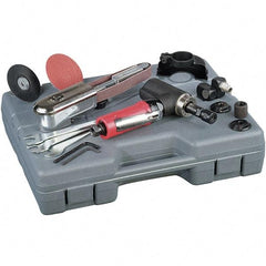 Autobrade Red - Pneumatic Multi Tool Kit - 20,000 RPM, 1/4 NPT Inlet - Americas Industrial Supply