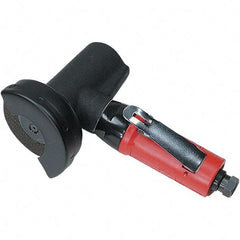 Autobrade Red - 3" Wheel Diam, 20,000 RPM, Pneumatic Cutoff & Cutoff-Grinder Tool - Right Angle Handle, 1/4 NPT Inlet - Americas Industrial Supply