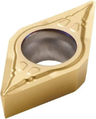 Seco - DCMT21.52 F1 Grade CP500 Carbide Turning Insert - TiAlN/TiN Finish, 55° Diamond, 1/4" Inscr Circle, 3/32" Thick, 1/32" Corner Radius - Americas Industrial Supply