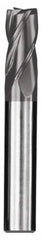 SGS - 11/16", 1-3/8" LOC, 3/4" Shank Diam, 4" OAL, 4 Flute, Solid Carbide Square End Mill - Single End, AlTiN Finish, Spiral Flute, 30° Helix, Centercutting, Right Hand Cut, Right Hand Flute, Series 1 - Americas Industrial Supply