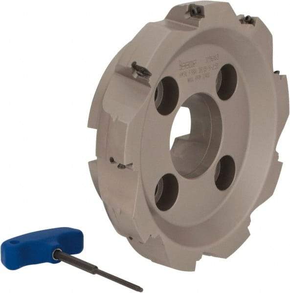 Iscar - 9 Inserts, 8" Cut Diam, 2-1/2" Arbor Diam, 0.56" Max Depth of Cut, Indexable Square-Shoulder Face Mill - 0/90° Lead Angle, 2-1/2" High, AD..1505.. & HM90 AD..1505.. Insert Compatibility, Series HM90 - Americas Industrial Supply