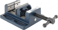 Gibraltar - 3" Jaw Opening Capacity x 1-1/8" Throat Depth, Horizontal Drill Press Vise - 3" Wide Jaw, Stationary Base, Standard Speed, 6-9/16" OAL x 2-7/16" Overall Height, Cast Iron - Americas Industrial Supply