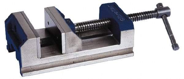 Gibraltar - 6" Jaw Opening Capacity x 2" Throat Depth, Horizontal Drill Press Vise - 6" Wide x 2" High Jaw, Stationary Base, Standard Speed, 11-15/16" OAL x 3-1/2" Overall Height - Americas Industrial Supply