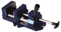 Gibraltar - 4" Jaw Opening Capacity x 1-3/8" Throat Depth, Horizontal Drill Press Vise - 4" Wide Jaw, Stationary Base, Standard Speed, 11-3/16" OAL x 3.719" Overall Height, Cast Iron - Americas Industrial Supply