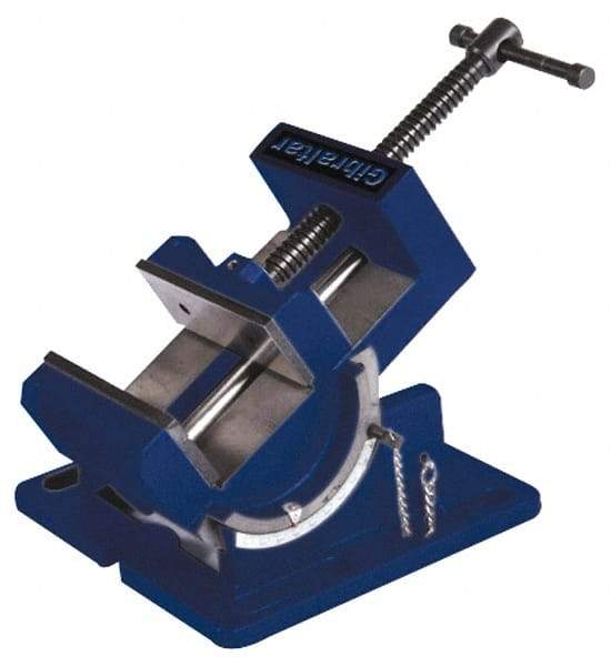 Gibraltar - 3" Jaw Width, 3" Jaw Opening Capacity, Angle Stationary Machine Vise - Manual Operation, 1 Station, 8-5/8" Long x 4-1/8" High x 1-1/8" Deep, 1-1/8" Jaw Height - Americas Industrial Supply