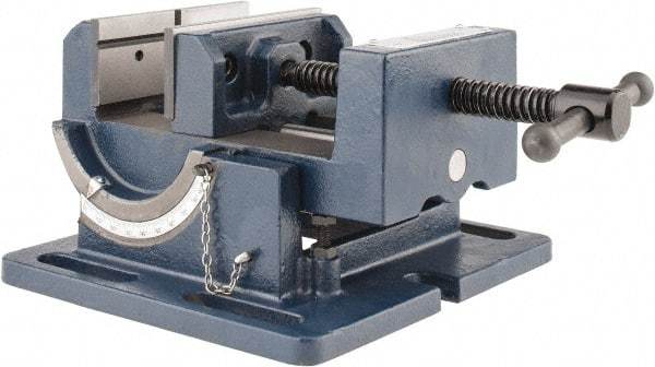 Gibraltar - 4" Jaw Width, 4" Jaw Opening Capacity, Angle Stationary Machine Vise - Manual Operation, 1 Station, 9-7/16" Long x 4-1/2" High x 1-1/2" Deep, 1-1/2" Jaw Height - Americas Industrial Supply