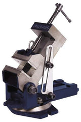 Gibraltar - 4" Jaw Width, 4" Jaw Opening Capacity, Angle Swivel Machine Vise - Manual Operation, 1 Station, 12" Long x 6-1/4" High x 1-1/8" Deep, 1-1/8" Jaw Height - Americas Industrial Supply