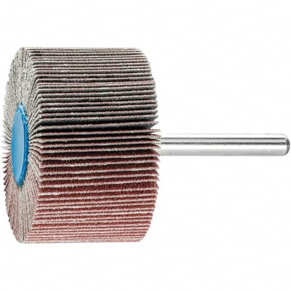 PFERD - 2" Diam x 1" Face Width, Aluminum Oxide Coated Mounted Flap Wheel - 1/4" Shank Mount, 40 Grit, 23,000 Max RPM - Americas Industrial Supply