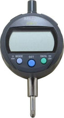 Mitutoyo - 0 to 12.7mm Range, 0.00005" Graduation, Electronic Drop Indicator - Lug-on-center Back, Accurate to 0.0001", English & Metric System, LCD Display - Americas Industrial Supply