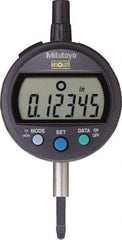 Mitutoyo - 0 to 25.4mm Range, 0.00005" Graduation, Electronic Drop Indicator - Lug Back, Accurate to 0.0001", LCD Display - Americas Industrial Supply
