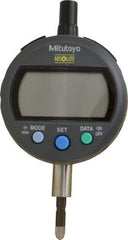 Mitutoyo - 0 to 12.7mm Range, 0.0005" Graduation, Electronic Drop Indicator - Lug-on-center Back, Accurate to 0.001", English & Metric System, LCD Display - Americas Industrial Supply