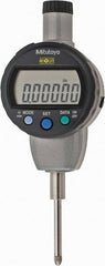 Mitutoyo - 0 to 1" Range, 0.00005" Graduation, Electronic Drop Indicator - Flat Back, Accurate to 0.0001", English & Metric System, LCD Display - Americas Industrial Supply