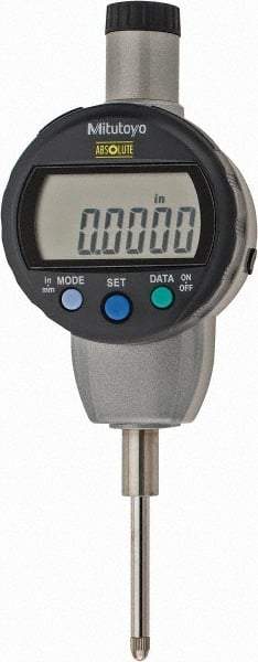 Mitutoyo - 0 to 1" Range, 0.0005" Graduation, Electronic Drop Indicator - Flat Back, Accurate to 0.001", English & Metric System, LCD Display - Americas Industrial Supply