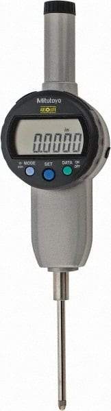 Mitutoyo - 0 to 2" Range, 0.0005" Graduation, Electronic Drop Indicator - Flat Back, Accurate to 0.0016", English & Metric System, LCD Display - Americas Industrial Supply
