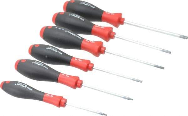 Wiha - 6 Piece Torx Screwdriver Set - Bit Sizes: Torx T8, T10, T15, T20, T25 & T30 - Americas Industrial Supply